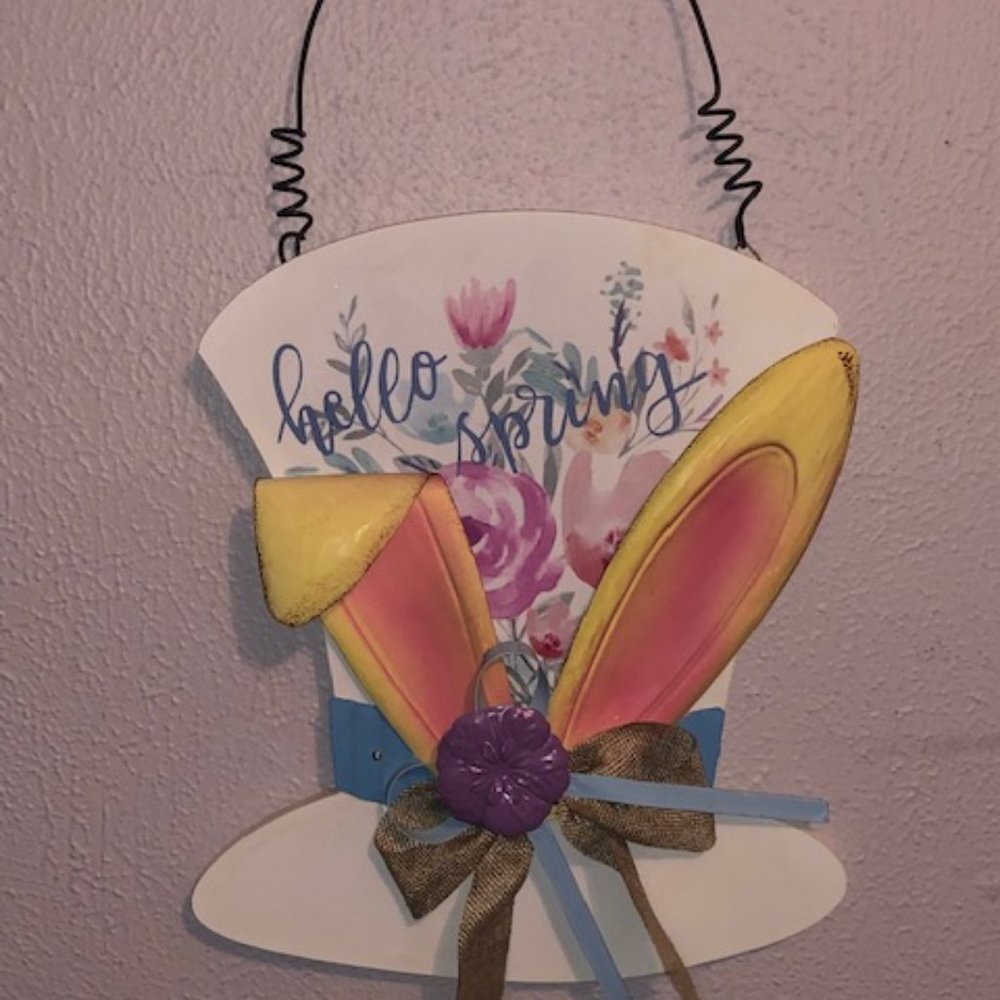 Hanging Hello Spring Rabbit Hat